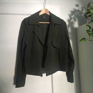 NWOT Premise Studio Dark Green Moto Blazer, Size 4